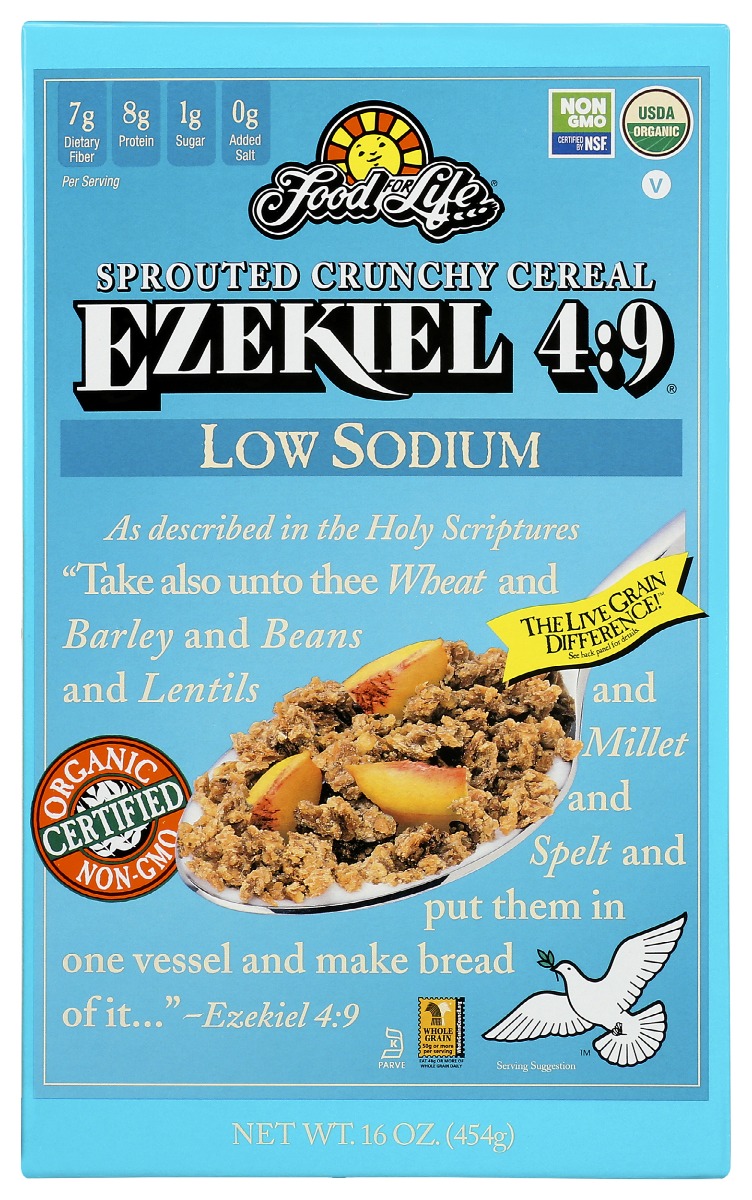 Picture of Food for Life KHRM00385176 16 oz Ezekiel 4.9 Sprouted Low Sodium Crunchy Cereal