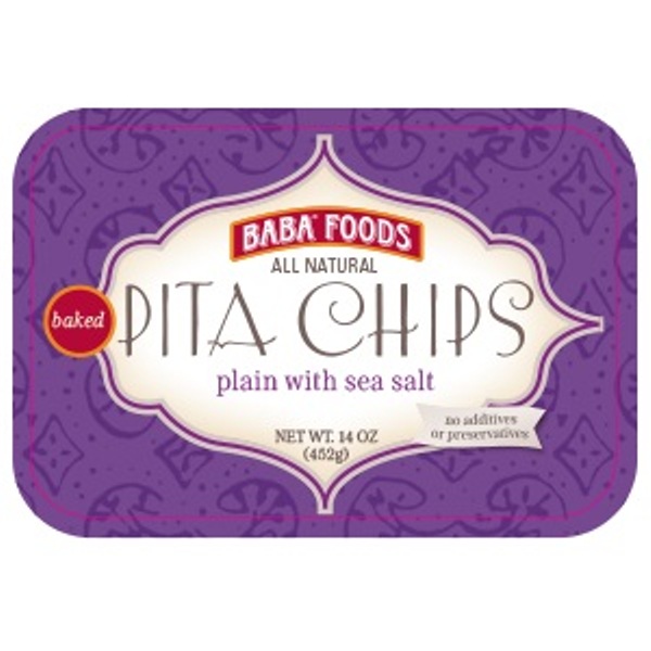 Picture of Baba Foods KHCH00312316 16 oz Plain with Sea Salt Pita Chips