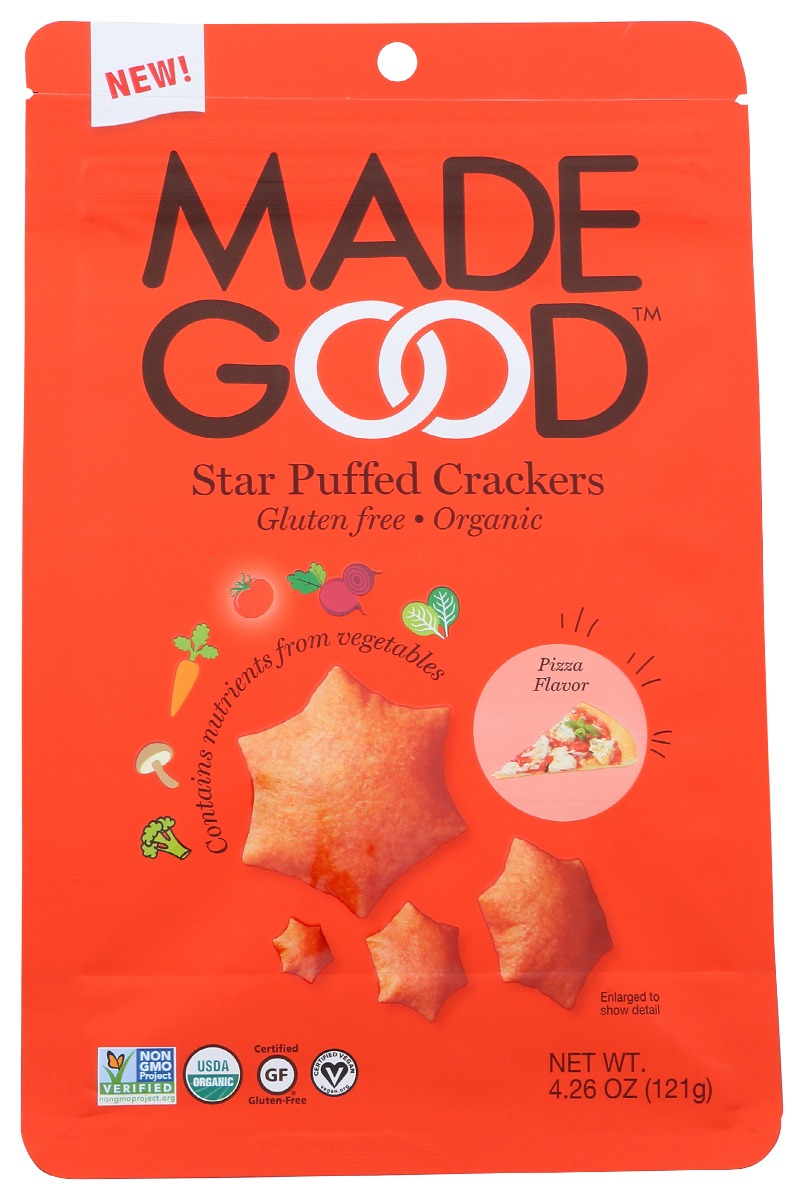 Picture of Madegood KHLV00379858 4.25 oz Star Puffed Crackers Pizza