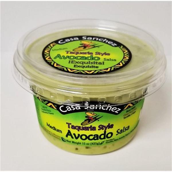 Picture of Casa Sanchez Foods KHCH00346823 15 oz Taqueria Avocado Medium Salsa