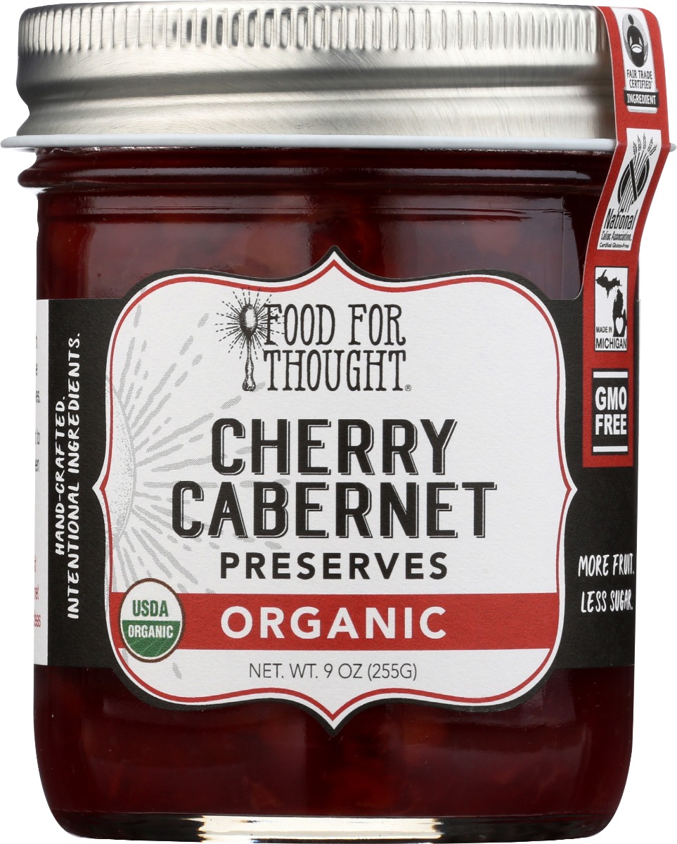 Picture of Food for Thought KHRM00378938 9 oz Organic Cherry Cabernet Preserves