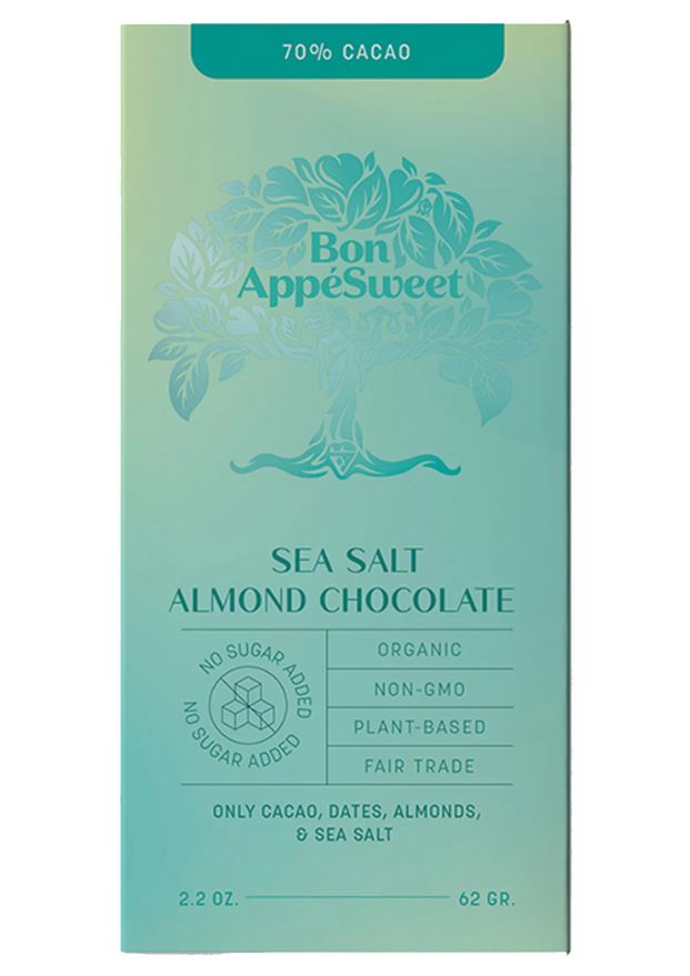 Picture of Bon Appesweet KHLV00396596 2.2 oz Sea Salt Almond Chocolate Bar