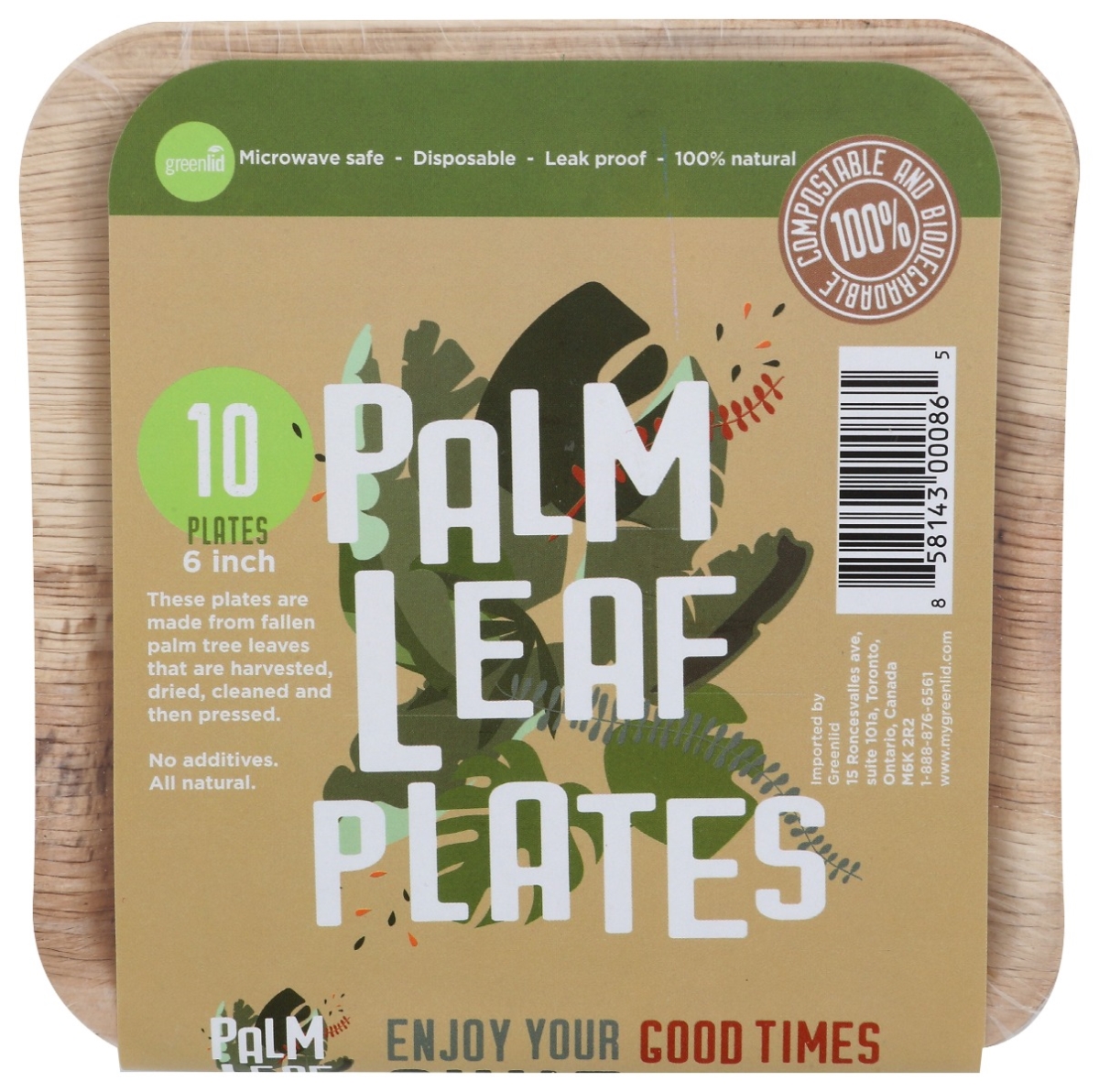 Picture of Greenlid KHLV00371050 Palm Leaf Tableware, Pack of 10