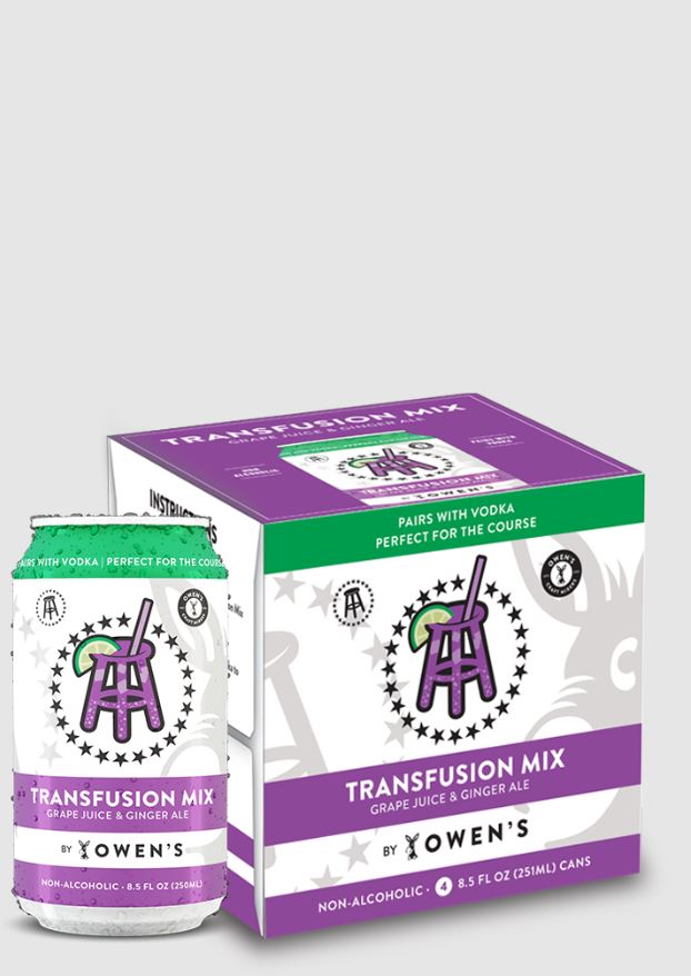 KHLV00382498 33.6 fl oz Grape Juice & Ginger ALE Transfusion Mix - 4 Count -  Owens Craft Mixers