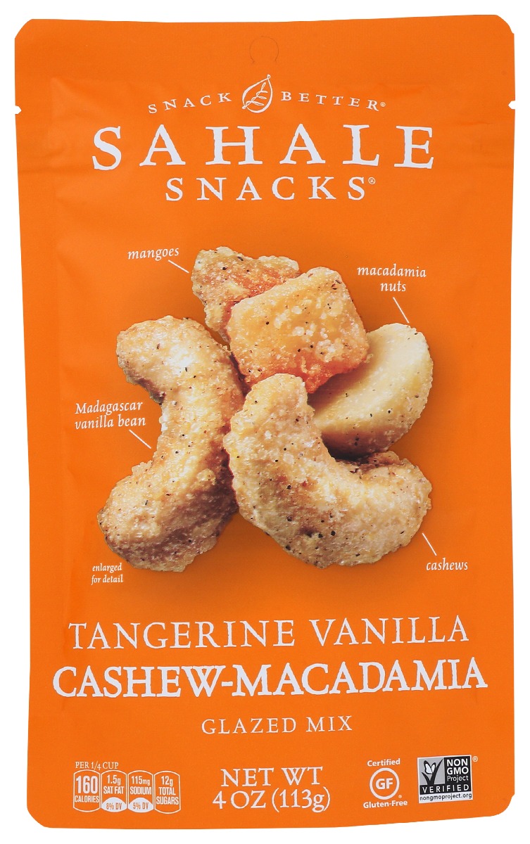 KHRM00361450 4 oz Tangerine Vanilla Cashew Macadamia Glazed Mix -  Sahale Snacks