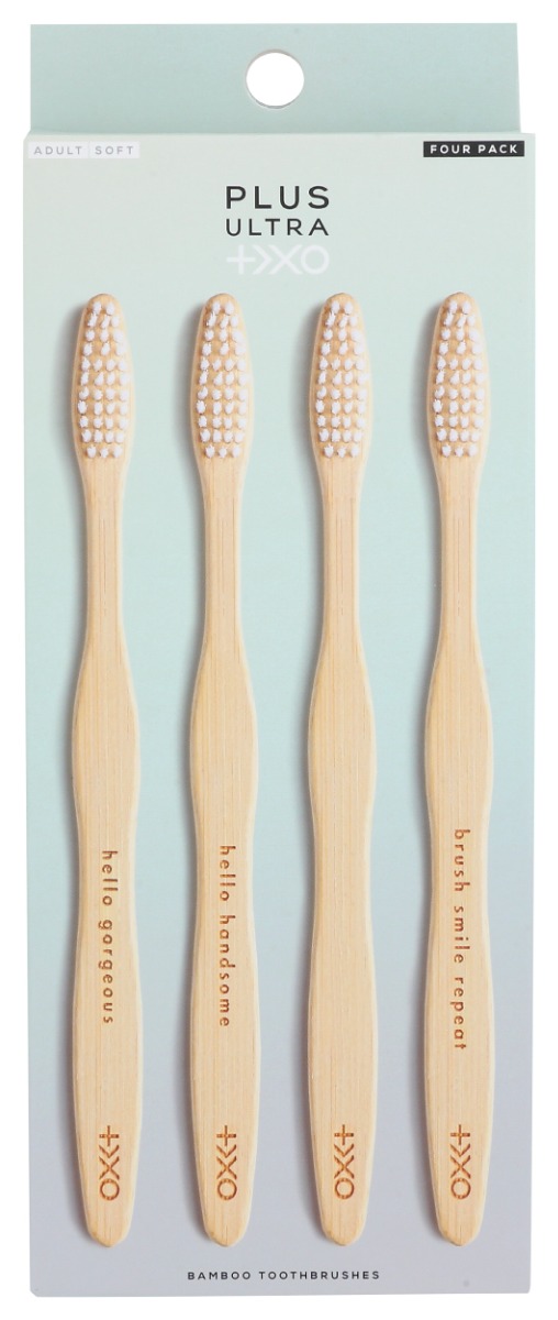 Picture of Plus Ultra KHCH02300088 Bamboo Toothbrush - Pack of 4