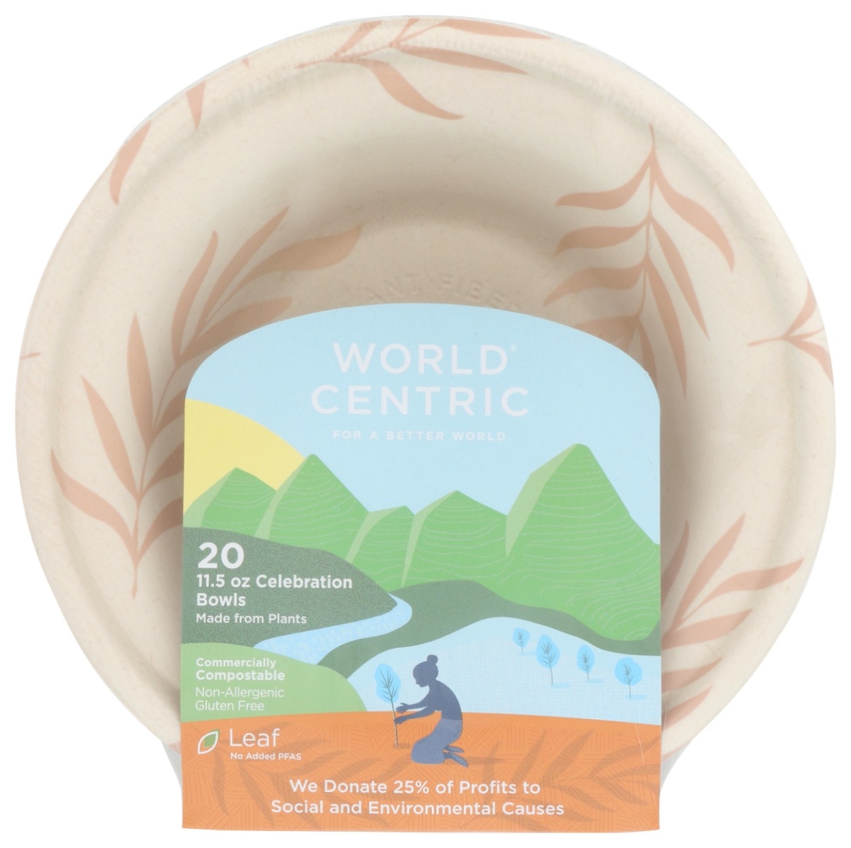 Picture of World Centric KHRM02205626 Compostable Celebration Bowl - 20 Piece