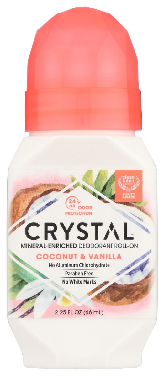 Picture of Crystal Body Deodorant KHLV02207197 2.25 fl oz Mineral Enriched Deodorant Roll On Coconut & Vanilla