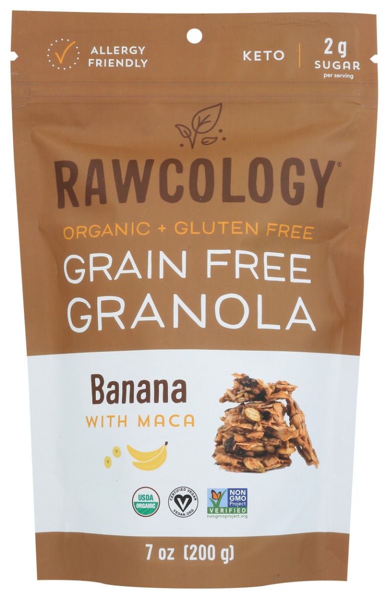 Picture of Rawcology KHCH00407615 7 oz Organic Banana with Maca Gluten Free Granola
