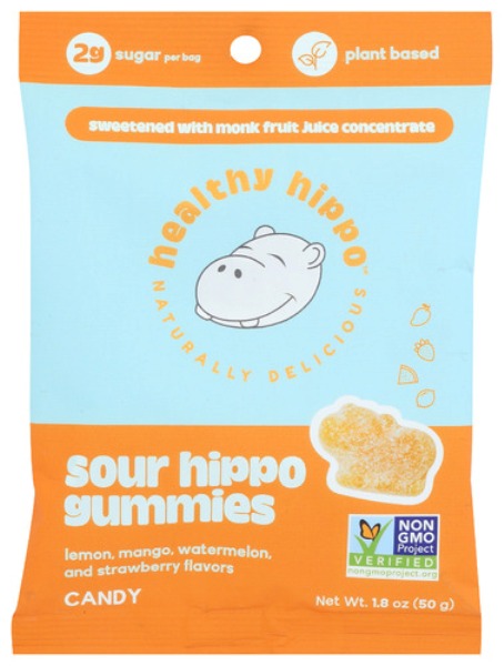 Picture of Healthy Hippo KHCH02209300 1.8 oz Sour Hippo Gummies Candy