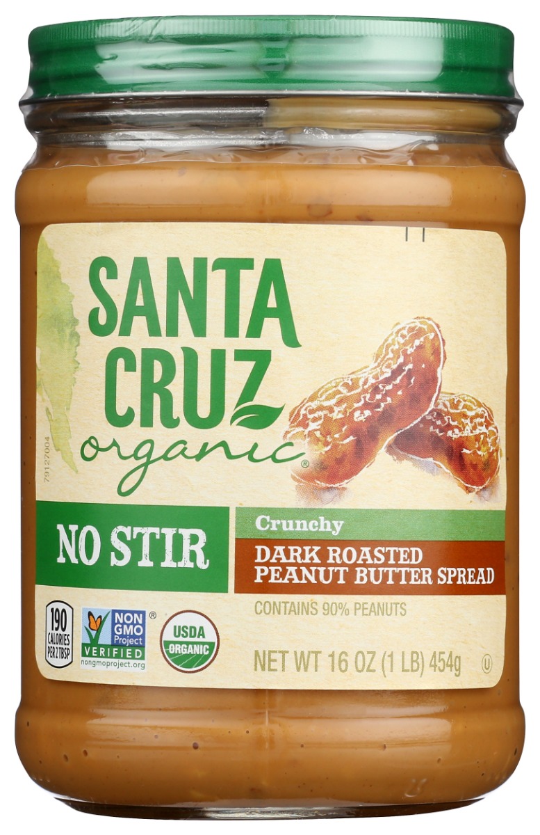 Santa Cruz KHLV02205428 16 oz Organic No Stir Crunchy Peanut Butter -  Santa Cruz Organic