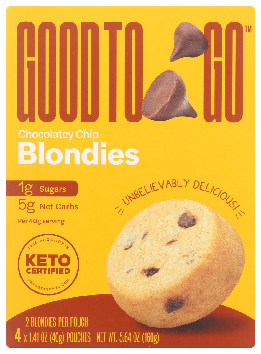 Picture of Good to Go KHCH00405822 5.64 oz Chocolate Chip Blondies - Pack of 4