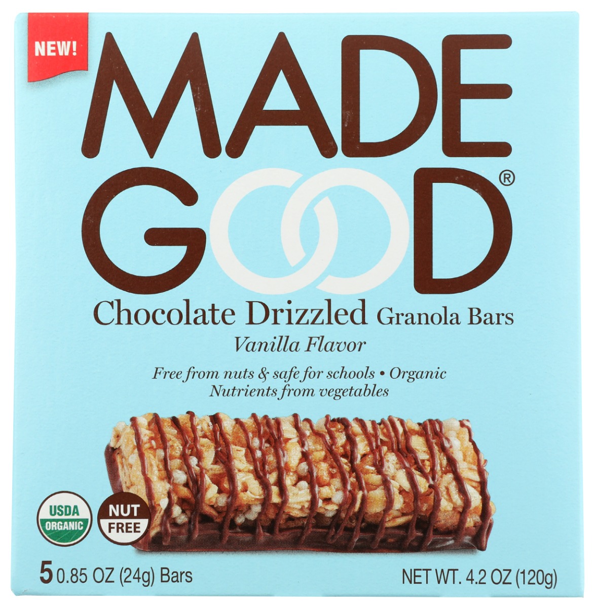 Picture of Madegood KHCH00382668 4.2 oz Vanilla Chocolate Drizzled Granola Bars