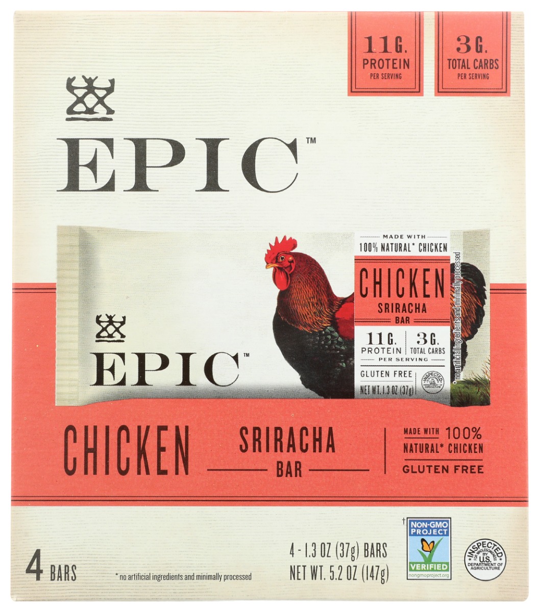 Picture of Epic KHRM00385402 5.2 oz Chicken Sriracha Bars - Pack of 4