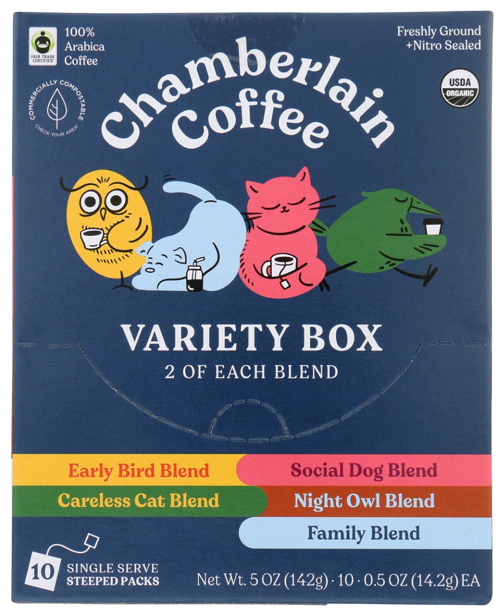 Picture of Chamberlain Coffee KHCH00403942 5 oz Variety Steeped Coffee - Pack of 10