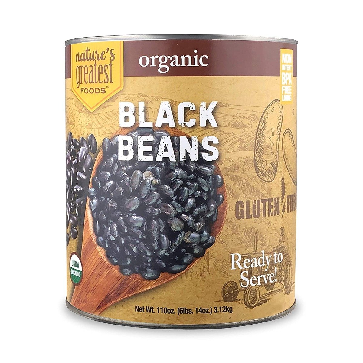 Picture of Natures Greatest Foods KHCH00363894 110 oz Organic Black Beans