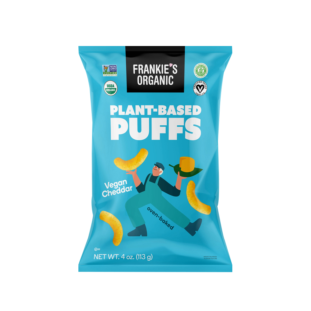 Picture of Frankies KHLV02202916 4 oz Snack Puffs Cheddar Plant Based