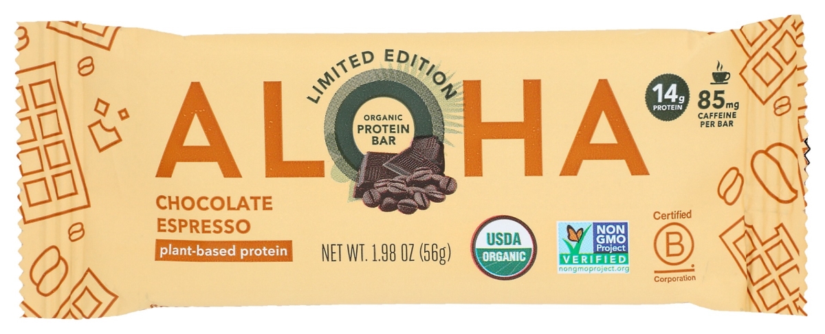 Picture of Aloha KHCH00405920 1.98 oz Chocolate Espresso Protein Plus Caffeine Bar