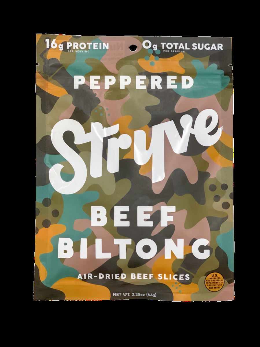 Picture of Stryve Protein Snacks KHCH00406601 2.25 oz Peppered Sliced Beef Biltong