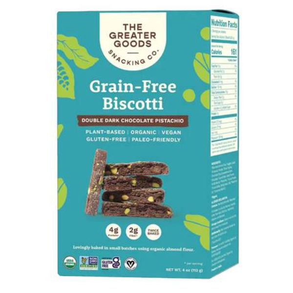 Picture of The Greater Goods Snackin KHLV02204863 4 oz Dark Chocolate & Pistachio Biscotti