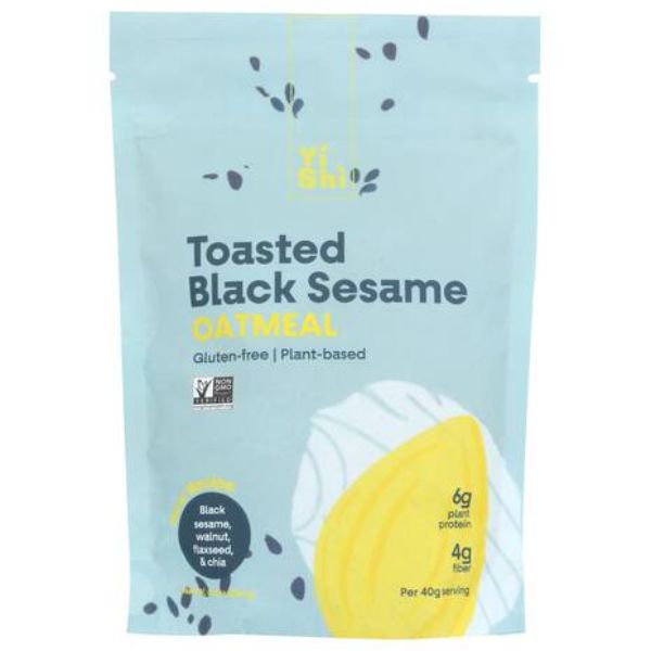 Picture of Yishi KHRM02300649 8.5 oz Toasted Black Sesame 6 Serving Oatmeal Pouch