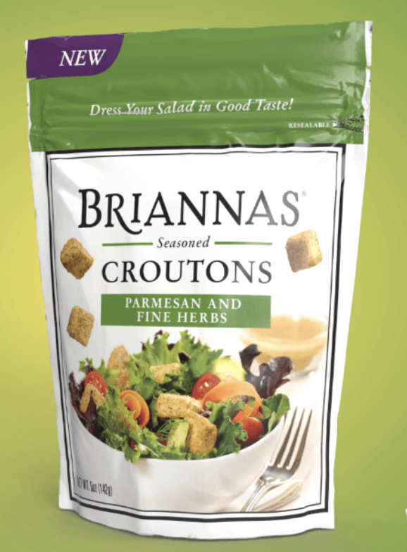 Picture of Briannas KHLV02300475 5 oz Parmesan Fine Herbs Croutons Bread