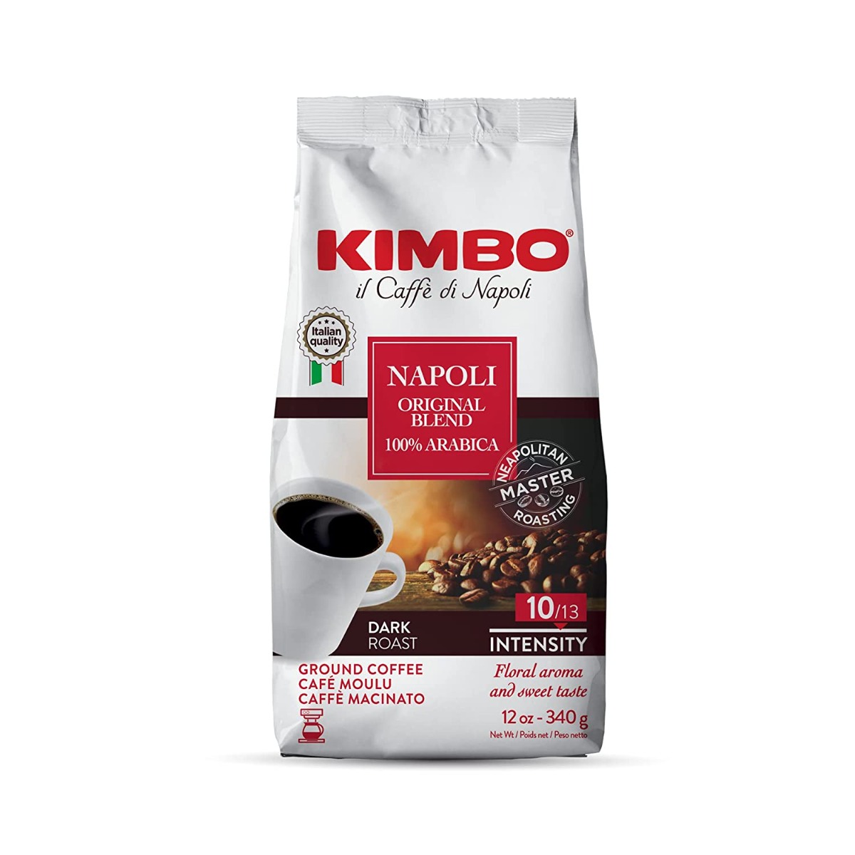Picture of Kimbo KHLV02204909 12 oz Napoli Arabica Ground Coffee