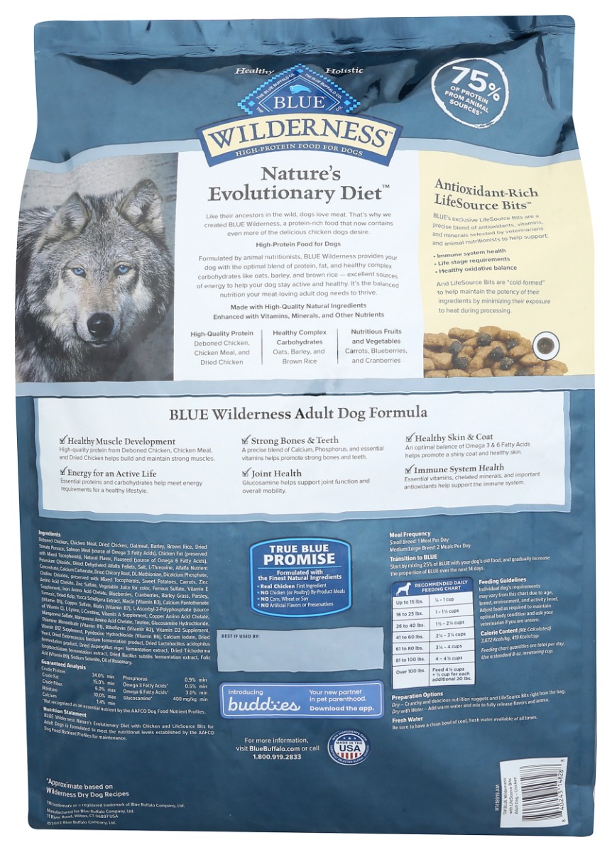 Picture of Blue Buffalo KHCH02206330 13 lbs Adult Chicken Wilderness Dog Food