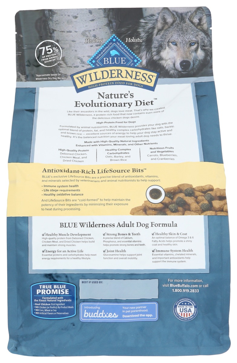 Picture of Blue Buffalo KHLV02206314 4.5 lbs Adult Chicken Wilderness Dog Food