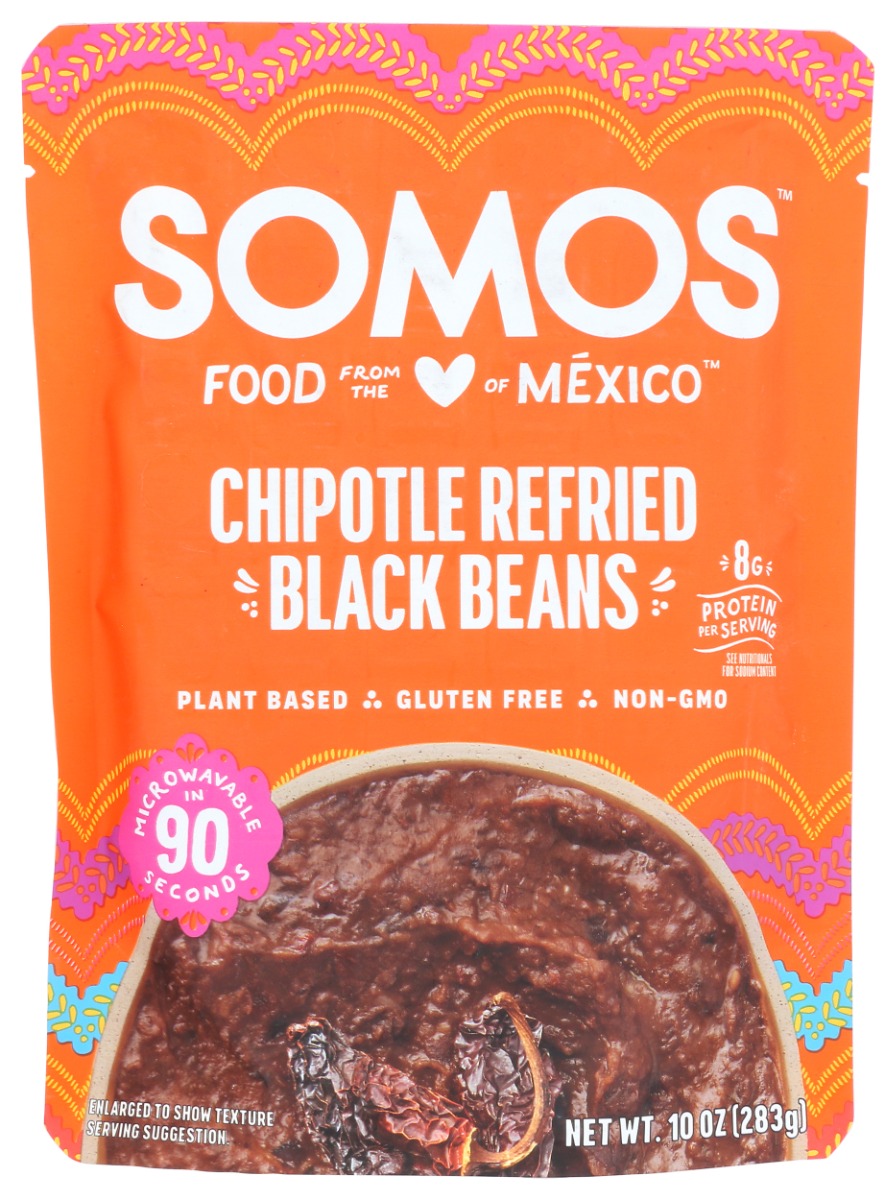 Picture of Somos KHRM02206777 10 oz Chipotle Refried Black Beans