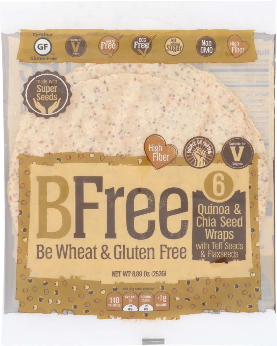Picture of Bfree KHRM00347418 8.9 oz 9 in. Quinoa & Chia Wrap Bread&#44; Pack of 6