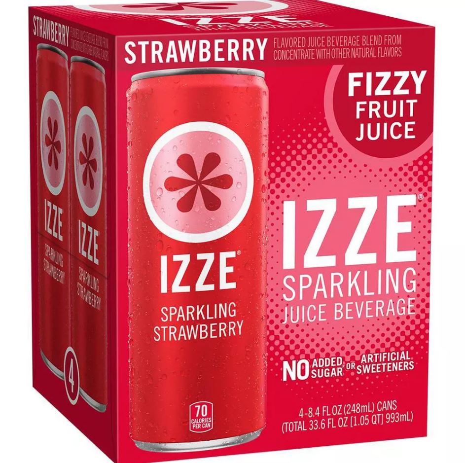 Picture of Izze Beverage KHRM02300089 33.6 fl oz Strawberry Sparkling Juice