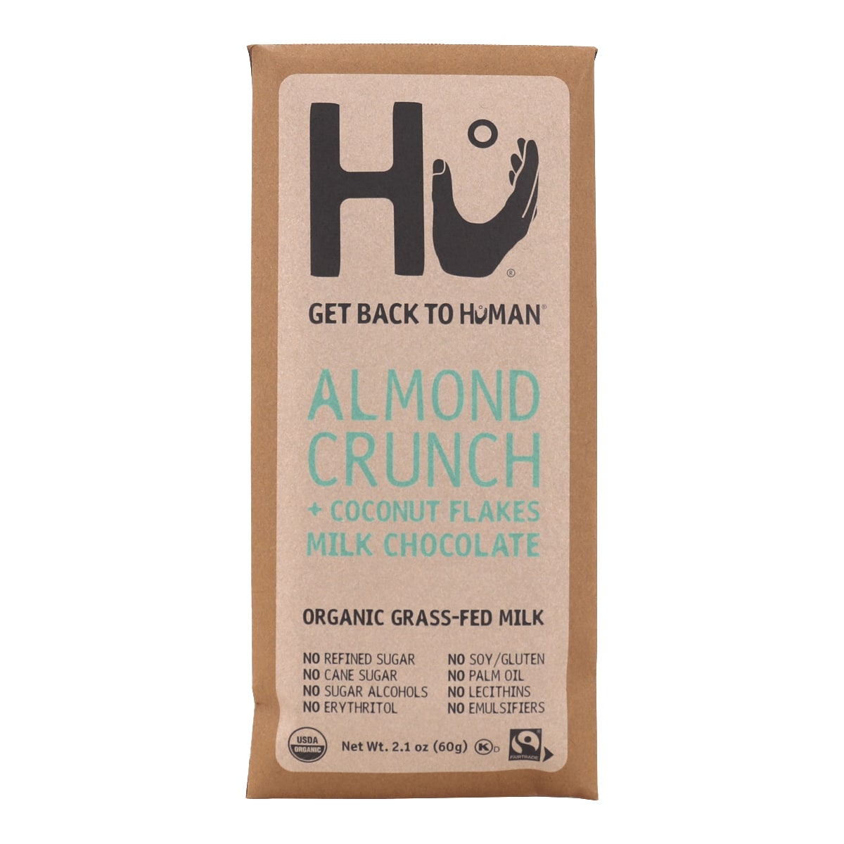 Picture of HU KHCH02200261 2.1 oz Almond Crunch Coconut Flakes Milk Chocolate Bar