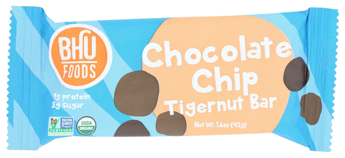 Picture of Bhu Foods KHCH02206252 1.6 oz Chocolate Chip Tigernut Bar