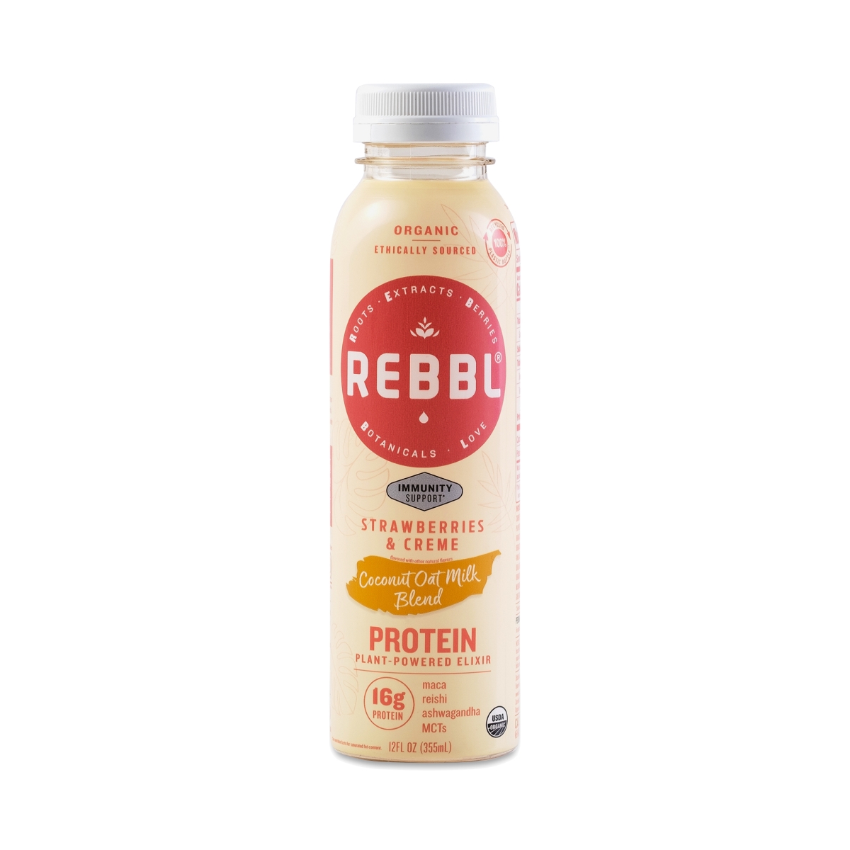 Picture of Rebbl KHCH02300338 12 fl oz Strawberries Creme Protein Elixir Beverage