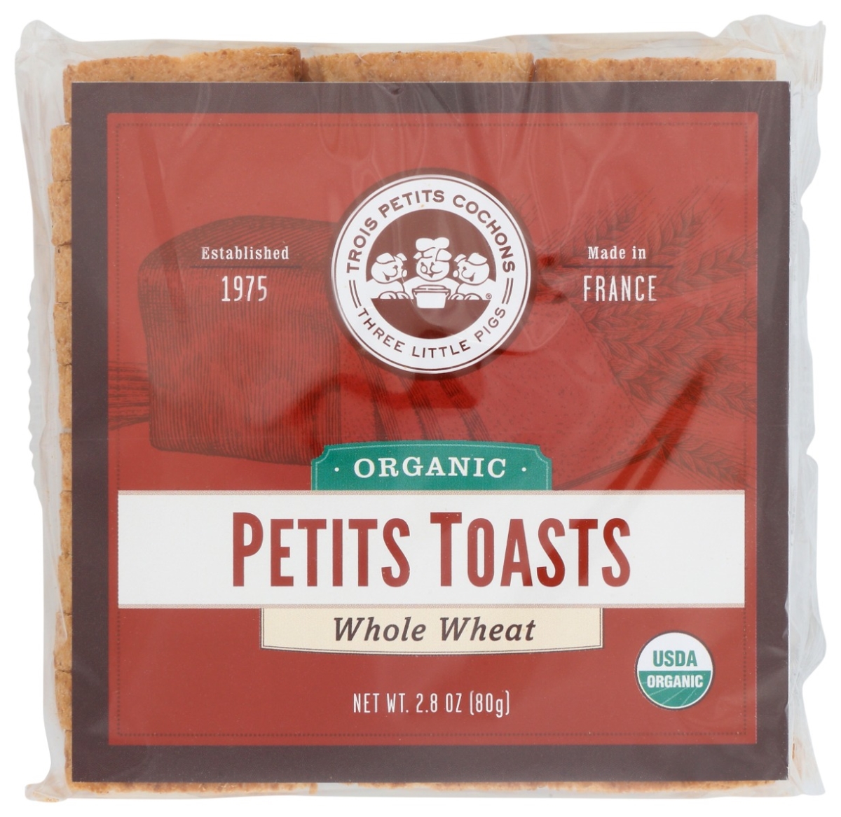 Picture of Les Trois Petits KHLV02202923 2.8 oz Organic Whole Wheat Toasts Petits