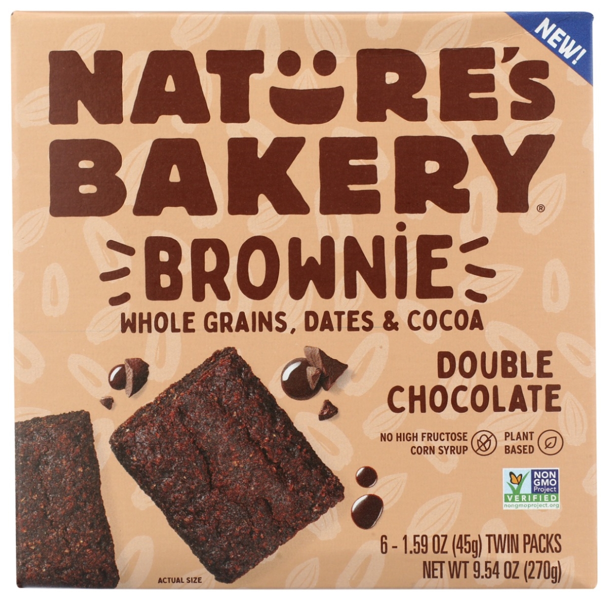 Picture of Natures Bakery KHRM02300602 9.54 oz Double Chocolate Brownie Bars - 6 Count