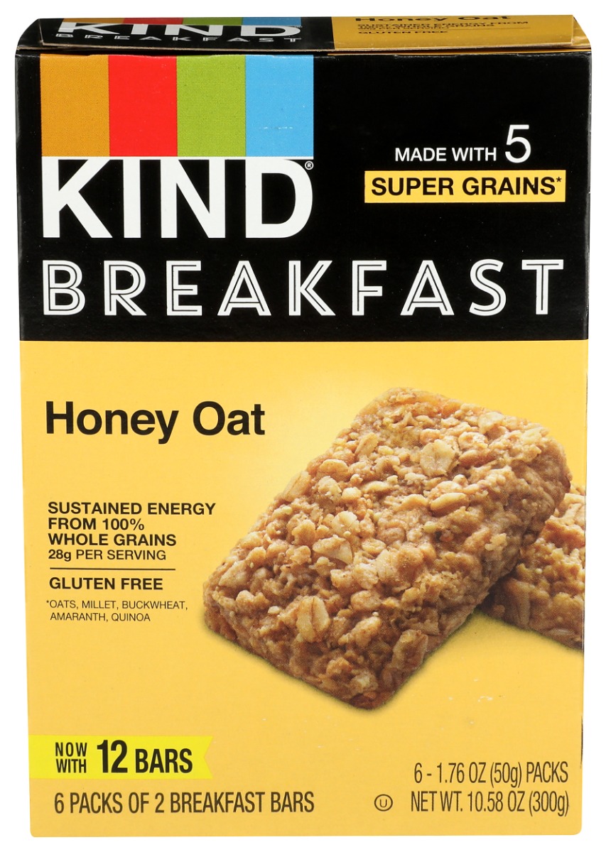 Picture of Kind KHCH02205116 10.58 oz Honey Oat Breakfast Bar