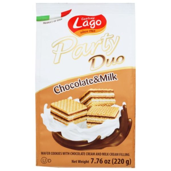 Picture of Gastone Lago KHRM00378353 7.76 oz Party Duo Cocoa Milk Wafer Cookies