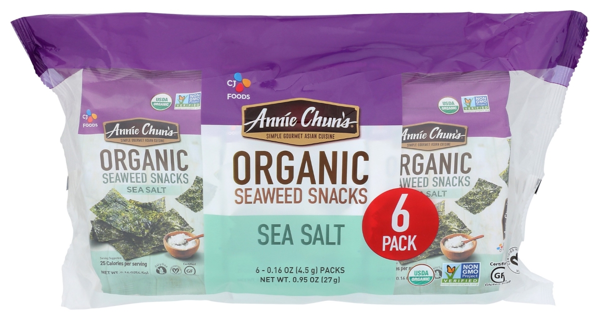 Picture of Annie Chuns KHLV00398856 0.16 oz Organic Sea Salt Seaweed Snack - Pack of 6