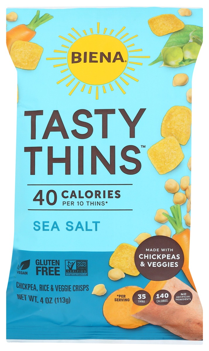 Picture of Biena KHRM00400702 4 oz Tasty Thins Sea Salt Crisps Chips