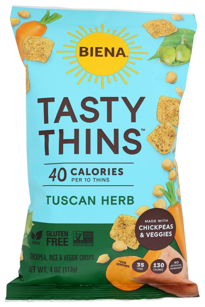 Picture of Biena KHRM00400682 4 oz Tasty Thins Tuscan Herb Crisps Chips