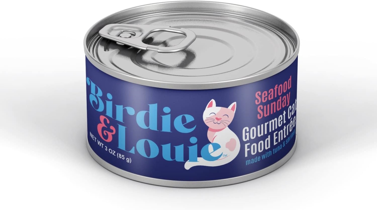Picture of Birdie & Louie KHRM02301347 3 oz Seafood Sunday Tuna & Shrimp Wet Gourmet Entrees Cat Food