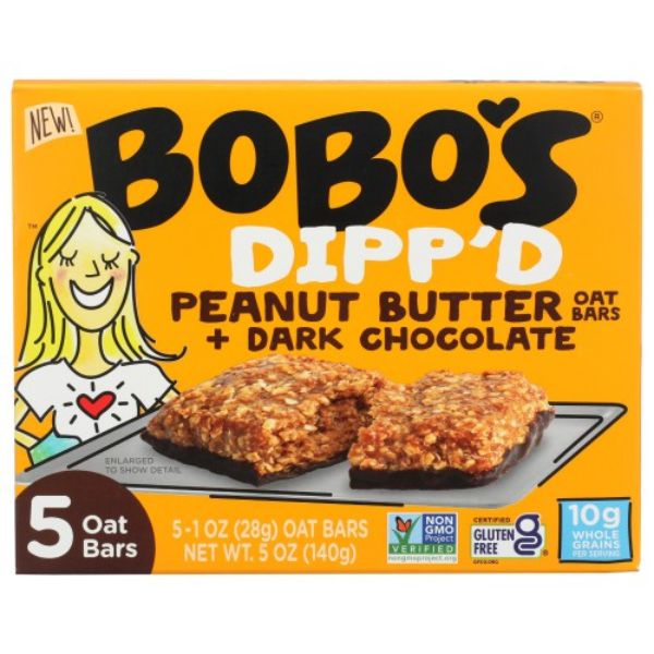 Picture of Bobos Oat Bars KHCH02300793 5 oz Dippd Peanut Butter Oat Bar Plus Dark Chocolate