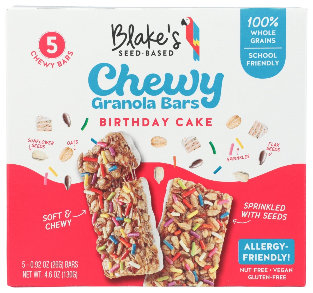 Picture of Blakes Seed Based KHCH02300346 4.6 oz Birthday Cake Chewy Granola Bars