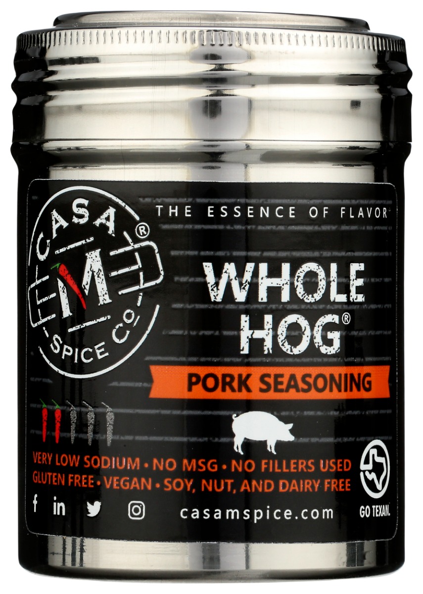 Picture of Casa M Spice KHRM00389787 6 oz Pork Shaker Stainless Steel Seasoning Shaker