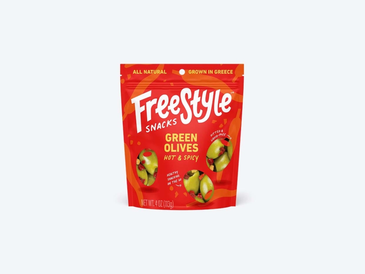 Picture of Freestyle Snacks KHRM00399815 4 oz Hot Spicy Green Olives