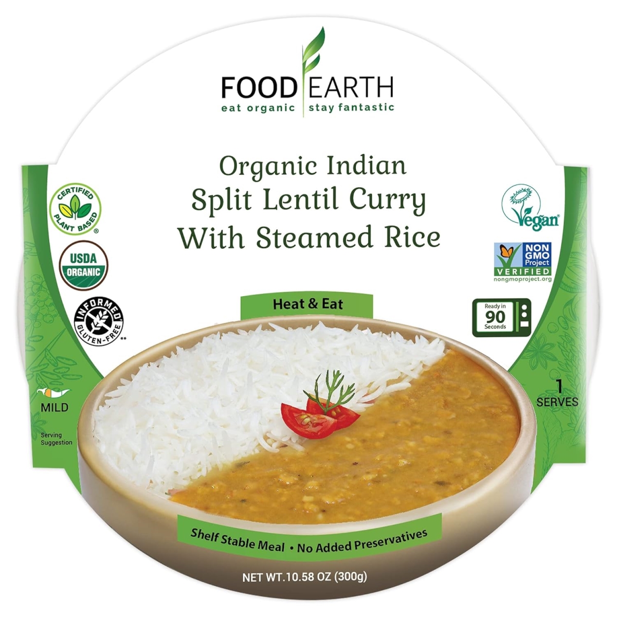 Picture of Food Earth KHRM02303684 10.58 oz Curry Five Lentil Turmeric Rice