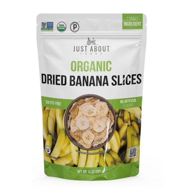 Picture of Just About Foods KHRM02304579 4.5 oz Organic Dried Banana Slices