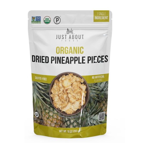 Picture of Just About Foods KHRM02304583 3.5 oz Organic Dried Pineapple Pieces
